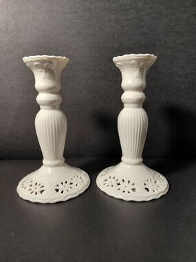 Skyye McGhie Fine Porcelain Nostagia Candlestick Holders - Pair